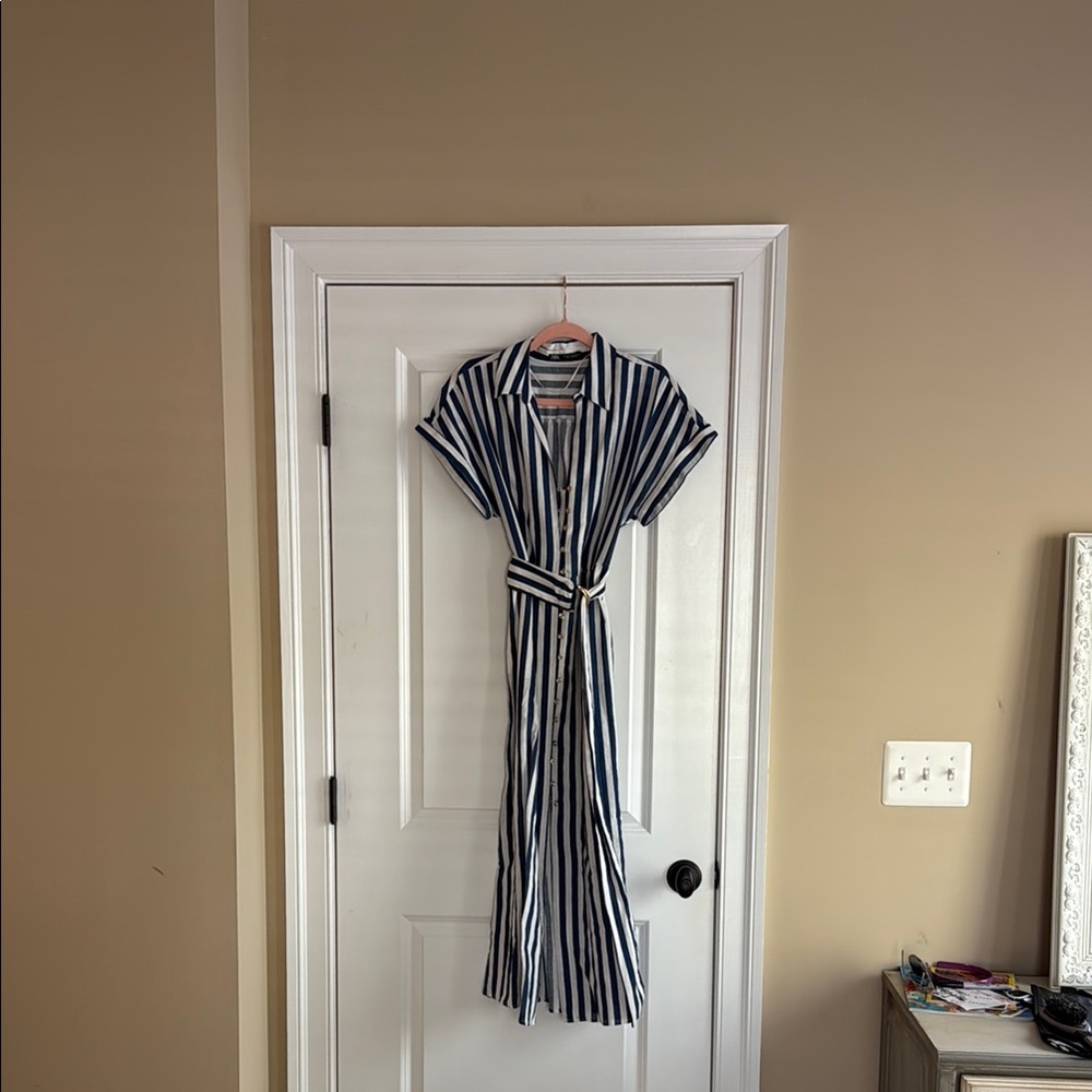 Striped Blue and White Zara Dress